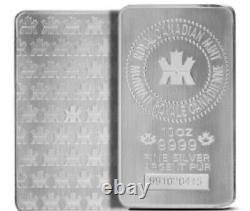 1 10 oz. 9999 Fine Silver Bar -Royal Canadian Mint. Monnaie Royale Candienne