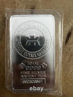 1 10 oz. 9999 Fine Silver Bar -Royal Canadian Mint. Monnaie Royale Candienne