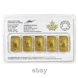 1/2 oz (5 x 1/10 oz) Random Year Legal RCM Tender Gold Bar