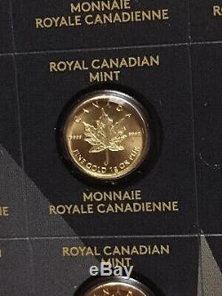 1 Gram Fine Gold 2015 Canada'MapleGram' 50c Coins 5 Coin Sealed Strip
