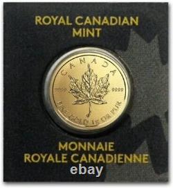 1 Gram Gold Maple Leaf Coin In Maplegram 99.99% pure Gold Bullion. 9999