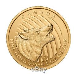 1 oz 2014 Call of the Wild Series Howling Wolf Gold Coin