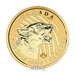 1 oz 2015 Call of the Wild Series Growling Cougar Gold Coin