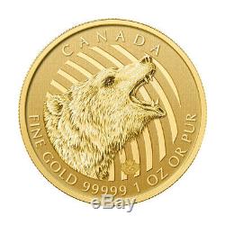 1 oz 2016 Call of the Wild Series Roaring Grizzly Gold Coin