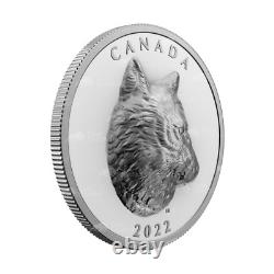 1 oz 2022 Timber Wolf Extraordinary High Relief Silver Coin Royal Canadian Min