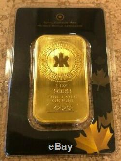 1 oz Royal Canadian Mint Gold Bar. 9999 Fine Sealed In Assay