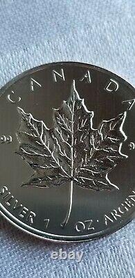10-2013 canadian 1oz Silver Maple leaf Gem In Capsule BU