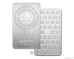 10 Oz Silver (rcm) Royal Canadian Mint Silver Bullion Bar Original Mint Sealed
