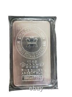 10 oz Royal Canadian Mint (RCM). 9999 Fine Silver Bar