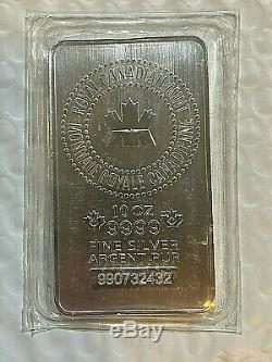 10 oz Royal Canadian Mint (RCM). 9999 Fine Silver Bar (Sealed)