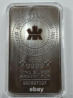10 oz Silver Bar Royal Canadian Mint 9999 Fine withcapsule RCM 10 oz Silver