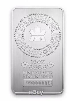 10 oz royal Canadian mint silver bar. 9999