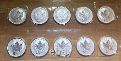10 pcs 2016 silver Maple Leaf With Panda Privy Mark 1 oz silver coins Sealed BU