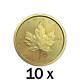 10 X 1 Oz Gold 2019 Maple Leaf Coin Rcm Royal Canadian Mint