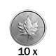 10 X 1 Oz Silver Maple Leaf Coin Rcm Royal Canadian Mint