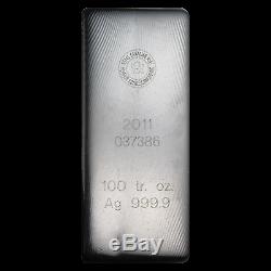 100 oz Silver Bar RCM (2011/. 9999 Fine) SKU #76055