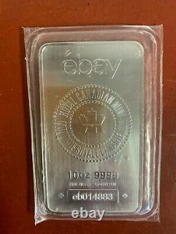 10oz Royal Canadian Mint (RCM) EBAY. 9999 Silver Bar Sealed In Protective Sleeve