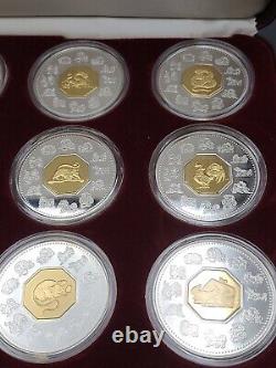 12 Year Set 1998-2009 Canada 15 Dollar Silver Lunar Year Coins