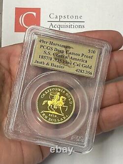 1857/0 $10 49er Horseman PCGS Deep Cameo Proof SS Central America Shipwreck Gold