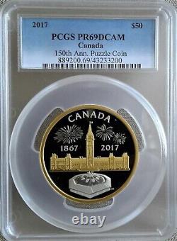 1867-2017 Puzzle Coin Canada 150 Confederation $310 1/2-Kilo Silver PCGS PR69