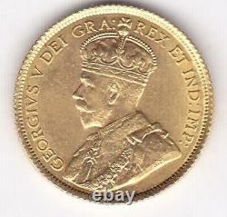 1913 CANADA GOLD $5 GEORGE V Five Dollar COIN