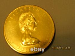 1980 One Oz. Of. 999 Fine, Pure Gold Canadian Maple Leaf In Beautiful Condition