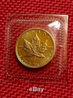 1982 Canada 1/10 oz Fine Gold Maple Leaf $5 Coin in Seal First Year of Issue
