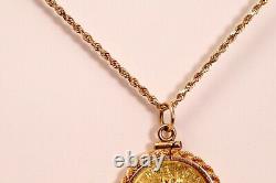 1985 $10.999 Gold Canadian Maple Coin Pendant Necklace 18 Rope