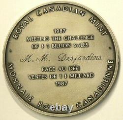 1987 Royal Canadian Mint Silver Medal Given to Employees Only #3026