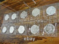 1989 $5 Canada Maple Leaf 1 Troy OZ. 9999 Fine Silver Coin Mint Sealed Lot of 10
