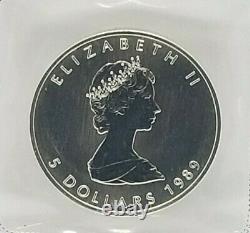 1989 MAPLE LEAF $5 Canada 10 Oz Troy Fine Silver Bullion RCM SEALED Coins x10