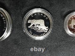 1992 CANADA COUGAR. 9995 PLATINUM 4 COIN SET 1.85 Troy oz RARE 1081 Set Mintage