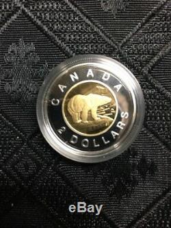 1996 CANADA $2 COIN 2 DOLLAR Bi Metallic GOLD PROOF POLAR BEAR
