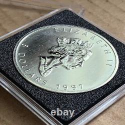 1997 Canada $5 Silver Maple Leaf. 9999 Pure 1oz RCM of Only 100K Case Included