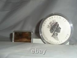 1998 CANADA $50 10 Oz. 9999 SILVER COIN 10th Anniversary Maple Leaf with. 925 COA