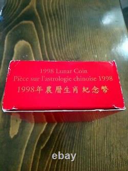 1998 The Year Of The Tiger Chinese Lunar Silver Coin $15. Royal Mint Canada