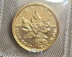 1999 CANADA 1/10 th oz. 9999 FINE GOLD MAPLE LEAF $5 COIN MINT SEALED