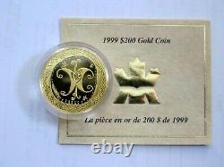 1999 CANADA $200 DOLLARS GOLD COIN 1/2 Oz Butterfly The Mi' kmaw TRIBE
