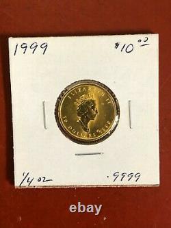 1999 Canada Gold Maple Leaf 1/4 oz 9999 Sp Ed 20 Years ANS Privy Only 500 Minted