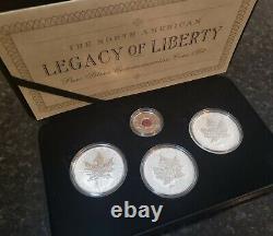 1oz Silver Maple Leaf Set Legacy of Liberty. 9999 3oz ASW