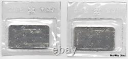 2 Sealed RCM 1oz Silver Bullion Bars with Sequential Serial #s Royal Canadian Mint