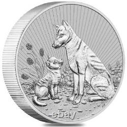 2 oz 2022 Perth Mint Mother & Baby Dingo 9999 Silver Tube of 10 Bullion Coins