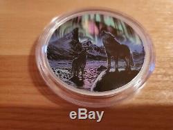 2 oz. Fine Silver Glow-in-the-Dark Coin Northern Lights in the Moonlight