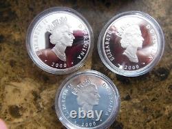 2000-2002 Canada Transportation Series. 925 Silver Proof $20 Hologram Full Set