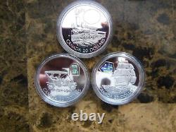 2000-2002 Canada Transportation Series. 925 Silver Proof $20 Hologram Full Set