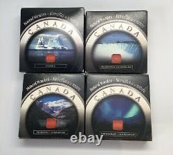 2003/2004 Lot Of 4 Canada Natural Wonders 1oz. 999 Fine Silver Coins