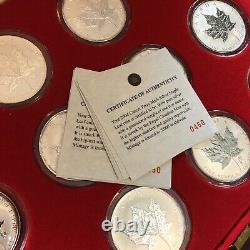 2004 1 oz Fine Silver Maple Leaf 12 Piece Coin Set RARE