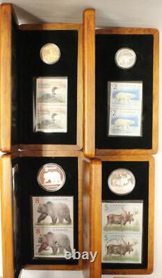 2004-2006 Canada Silver Coin Stamp Sets Walrus Deer Horse Grizzly Moose Lot of 8