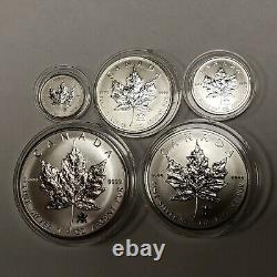 2004 Canada Maple Leaf 999 Silver Privy Mark 5 Coin Reverse Proof Set OGP- F2960