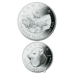 2004 coin, Canada coin, Arctic Fox. 9999 Silver 4-coin Fractional Set